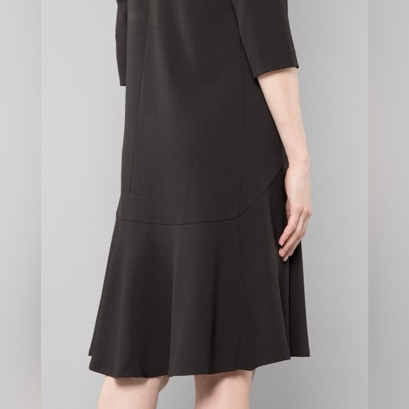 Ganni Drop-Hem Clark Dress in Black - Picture 2 of 7